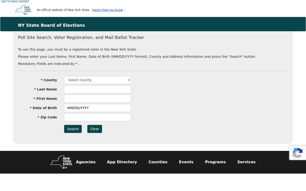 Nassau County residents directory New York voter lookup fields