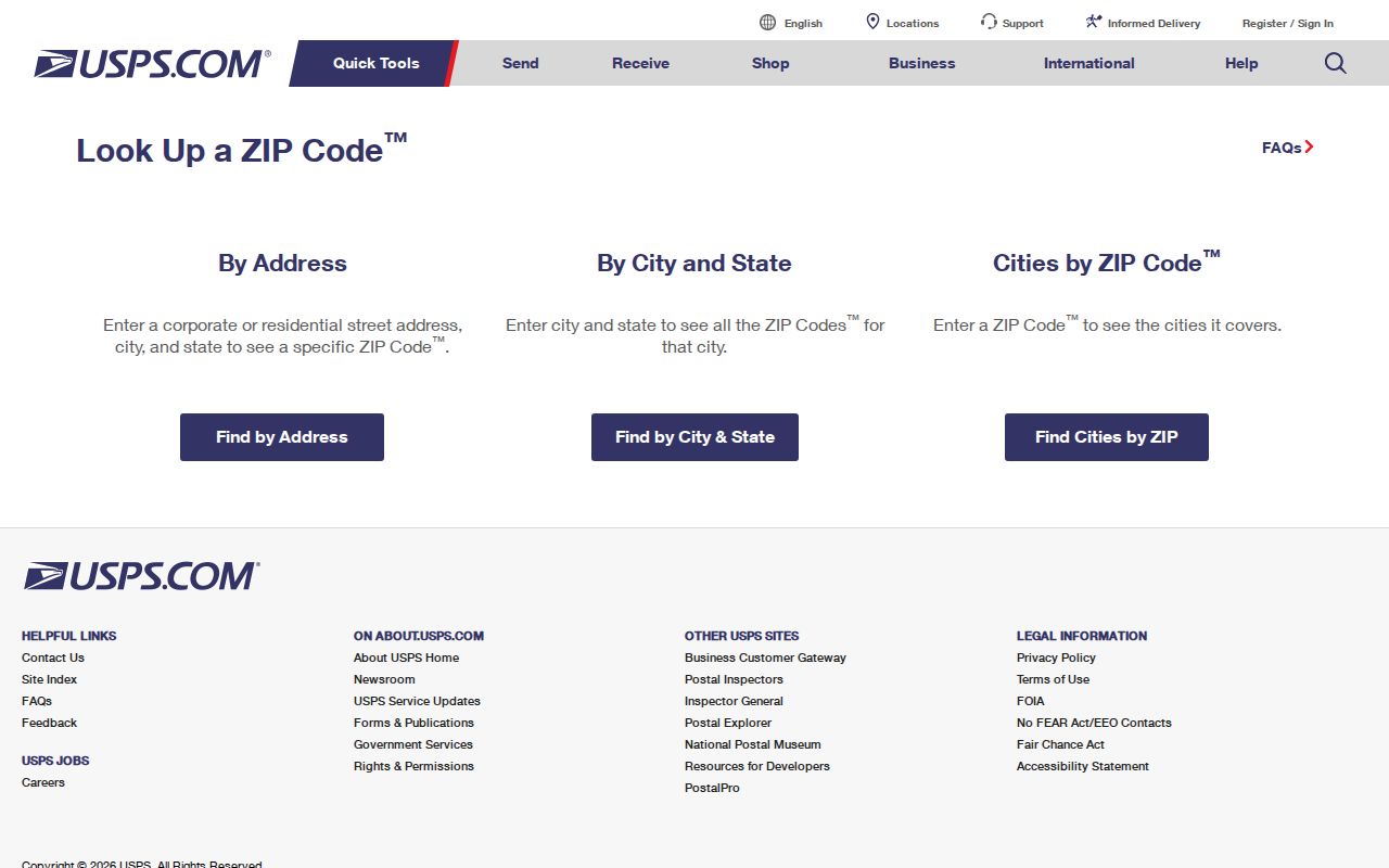 Nassau County ZIP code directory USPS address verification form